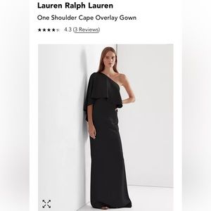 Lauren Ralph Lauren Black Cape Gown